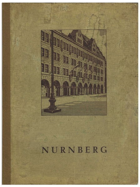 Nuremberg Book Signed by 18 Nazi War Criminals During the WWII Nuremberg Trials -- Includes Signatures by Goring, Donitz, Streicher & Speer, and Also Two ID Cards by U.S. Guard Who Acquired Signatures